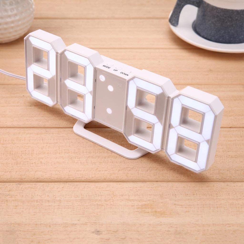 Acrylic Digital LED Display Number Clock Works on Electricity Table Wall Hanging Alarm Clock | Digital Alarm Clock Table Office Clock (multicolor) Acrylic Digital LED Display Number Clock Works on Electricity Table Wall Hanging Alarm Clock | Digital Alarm Clock Table Office Clock (multicolor)